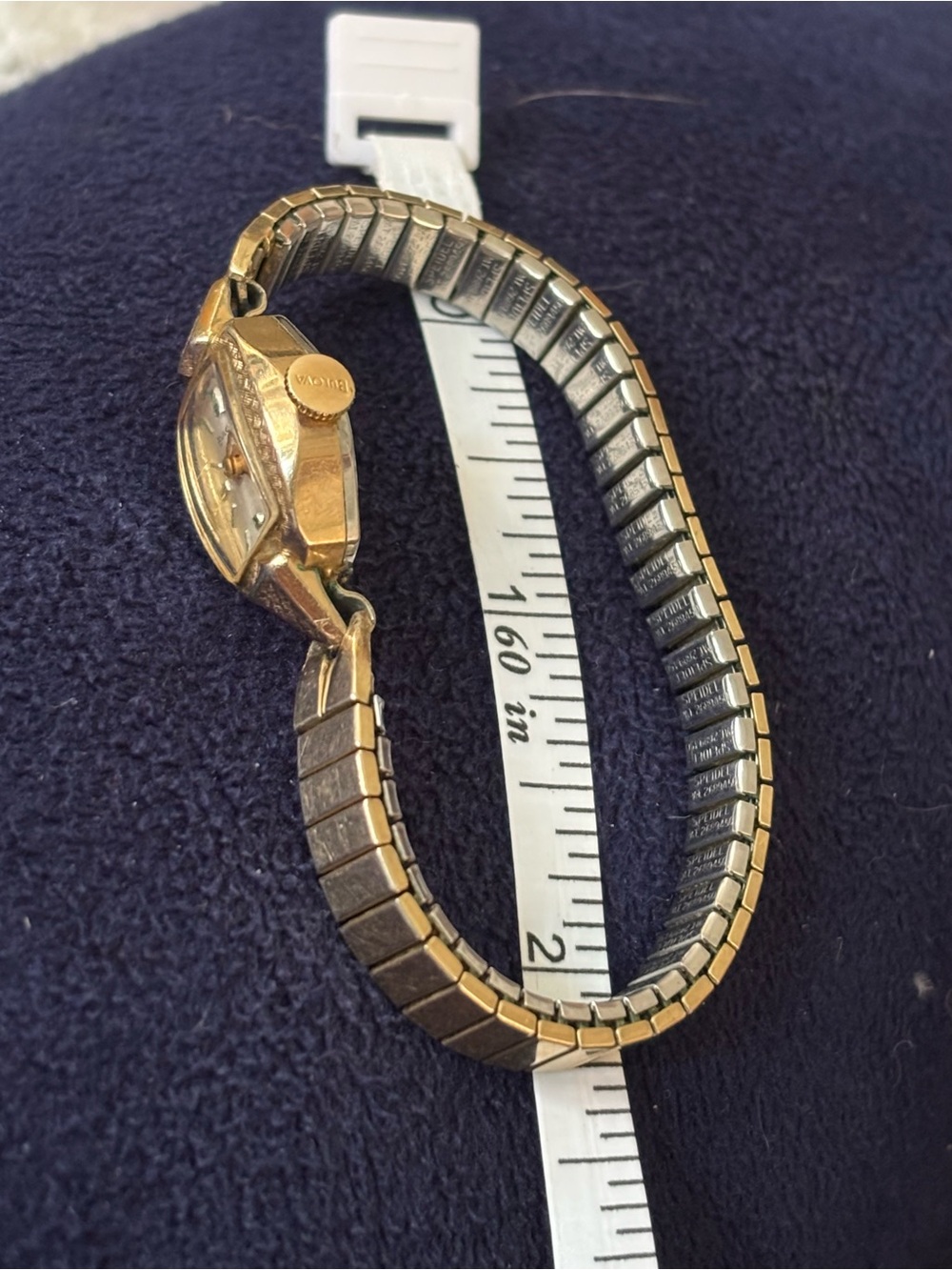 Estate Swiss Bulova Ladies Watch • 10K Gold Bezel • VTG Gold Bracelet Timepiece - Picture 5 of 6